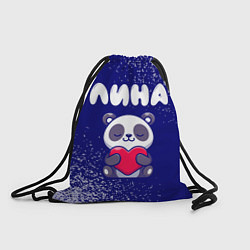 Рюкзак-мешок Лина панда с сердечком, цвет: 3D-принт