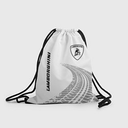 Рюкзак-мешок Lamborghini speed на светлом фоне со следами шин:, цвет: 3D-принт