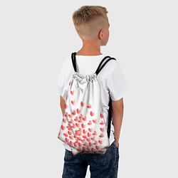 Рюкзак-мешок Падающие сердечки, цвет: 3D-принт — фото 2