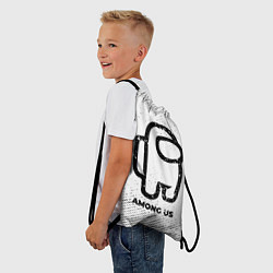 Рюкзак-мешок Among Us с потертостями на светлом фоне, цвет: 3D-принт — фото 2