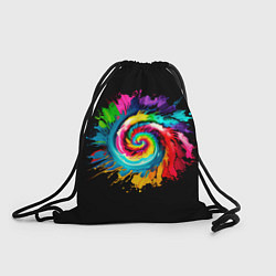 Рюкзак-мешок Тай-дай разноцветная спираль, цвет: 3D-принт