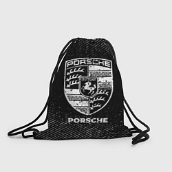 Рюкзак-мешок Porsche с потертостями на темном фоне, цвет: 3D-принт