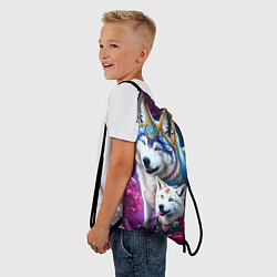 Рюкзак-мешок Полярные волки - нейросеть, цвет: 3D-принт — фото 2