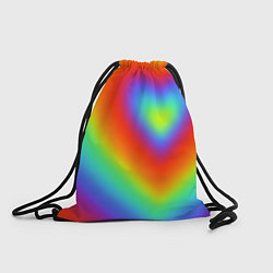 Рюкзак-мешок Сердце - радужный градиент, цвет: 3D-принт