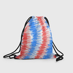 Рюкзак-мешок Тай-дай красный с голубым, цвет: 3D-принт