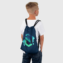 Рюкзак-мешок Сине-зеленая геометрическая абстракция, цвет: 3D-принт — фото 2