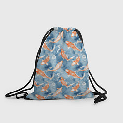 Рюкзак-мешок Золотые рыбки паттерн, цвет: 3D-принт