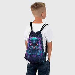 Рюкзак-мешок Сова в стиле киберпанк, цвет: 3D-принт — фото 2