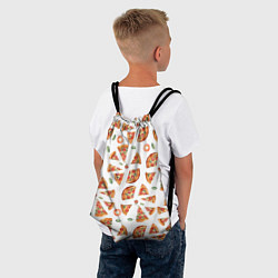 Рюкзак-мешок Кусочки пиццы - паттерн на белом, цвет: 3D-принт — фото 2