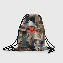 Рюкзак-мешок Мемные котики, цвет: 3D-принт