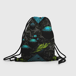 Рюкзак-мешок Зеленые абстрактные листья, цвет: 3D-принт