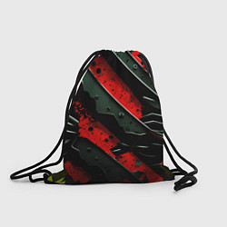 Рюкзак-мешок Черные плашки на красном фоне, цвет: 3D-принт