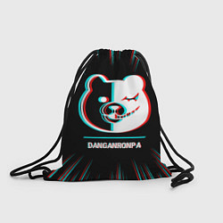 Рюкзак-мешок Символ Danganronpa в стиле glitch на темном фоне, цвет: 3D-принт