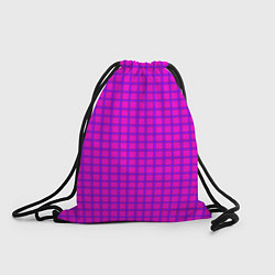 Рюкзак-мешок Малиновый неоновый клетчатый узор, цвет: 3D-принт