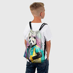 Рюкзак-мешок Прикольный панда в модной куртке, цвет: 3D-принт — фото 2
