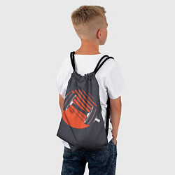 Рюкзак-мешок Фитнес гантели в стиле ретро, цвет: 3D-принт — фото 2
