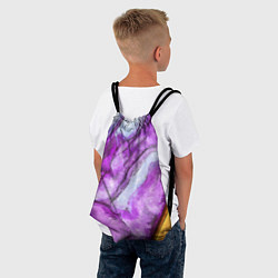 Рюкзак-мешок Рисунок текстуры белого и фиолетового мрамора, цвет: 3D-принт — фото 2