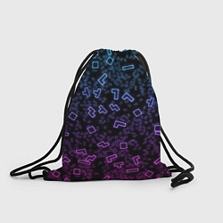 Рюкзак-мешок Неоновый узор тетрис, цвет: 3D-принт