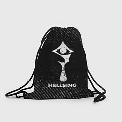 Рюкзак-мешок Hellsing с потертостями на темном фоне, цвет: 3D-принт