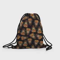 Рюкзак-мешок Паттерн жираф с цветами: арт нейросети, цвет: 3D-принт