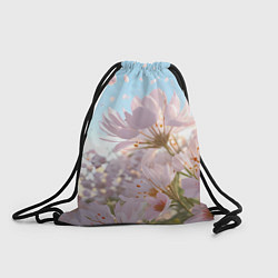 Рюкзак-мешок Розовые цветы на фоне неба, цвет: 3D-принт