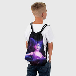 Рюкзак-мешок Ведьма с голубыми и розовыми молниями, цвет: 3D-принт — фото 2