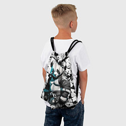 Рюкзак-мешок Panda samurai on the background of blots, цвет: 3D-принт — фото 2