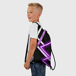 Рюкзак-мешок Фиолетовые полоски с неоном, цвет: 3D-принт — фото 2