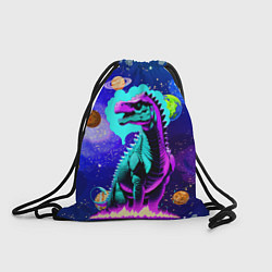Рюкзак-мешок Динозавр в космосе - неоновое свечение, цвет: 3D-принт