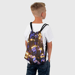 Рюкзак-мешок Фиолетовые и светящиеся кубы, цвет: 3D-принт — фото 2