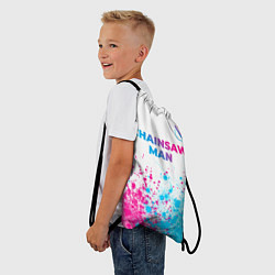 Рюкзак-мешок Chainsaw Man neon gradient style: символ сверху, цвет: 3D-принт — фото 2