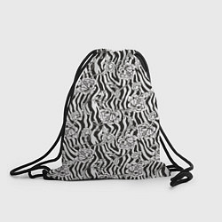 Рюкзак-мешок Декоративные цветы на фоне зебры, цвет: 3D-принт