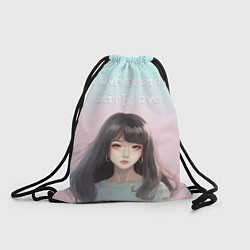 Рюкзак-мешок Девушка аниме в пастельных оттенках, цвет: 3D-принт