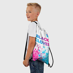 Рюкзак-мешок Black Clover neon gradient style: символ сверху, цвет: 3D-принт — фото 2
