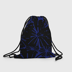 Рюкзак-мешок Абстракция цветы сине-черный, цвет: 3D-принт