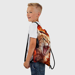 Рюкзак-мешок Кот пламенный меломан, цвет: 3D-принт — фото 2