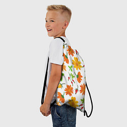 Рюкзак-мешок Orange flowers, цвет: 3D-принт — фото 2