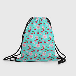 Рюкзак-мешок Паттерн цветущая вишня, цвет: 3D-принт
