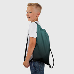 Рюкзак-мешок Градиент зелено-черный, цвет: 3D-принт — фото 2