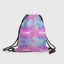 Рюкзак-мешок Голубо-розовый узор тай-дай, цвет: 3D-принт