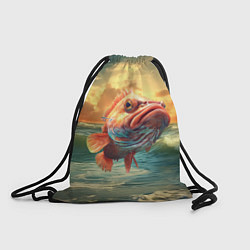 Рюкзак-мешок Большой карп, цвет: 3D-принт