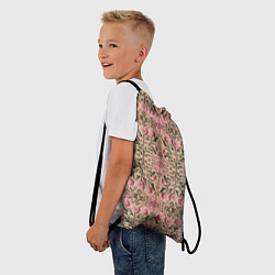 Рюкзак-мешок Переплетение из розовых цветов, цвет: 3D-принт — фото 2