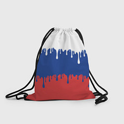 Рюкзак-мешок Флаг России - потёки, цвет: 3D-принт