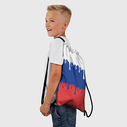 Рюкзак-мешок Флаг России - потёки, цвет: 3D-принт — фото 2
