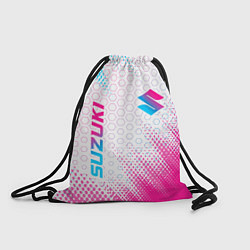 Рюкзак-мешок Suzuki neon gradient style: надпись, символ, цвет: 3D-принт