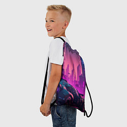 Рюкзак-мешок Неоновый киберпанк, цвет: 3D-принт — фото 2