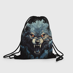Рюкзак-мешок Blue black wolf, цвет: 3D-принт