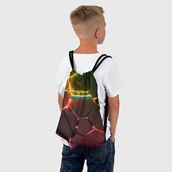 Рюкзак-мешок Cyberpunk 2077 phantom liberty logo neon, цвет: 3D-принт — фото 2