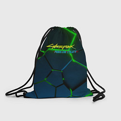 Рюкзак-мешок Cyberpunk 2077 phantom liberty green neon, цвет: 3D-принт