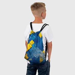 Рюкзак-мешок Синяя и жёлтая геометрия, цвет: 3D-принт — фото 2